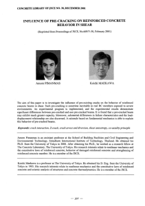 INFLUENCE OF PRE-CRACKING ON REINFORCED CONCRETE BEHAVIOR IN SHEAR I