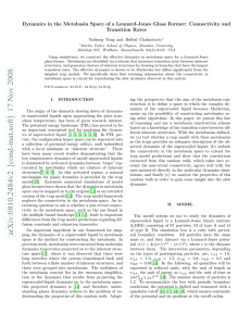 Dynamics in the Metabasin Space of a Lennard-Jones Glass Former:... Transition Rates Yasheng Yang and Bulbul Chakraborty