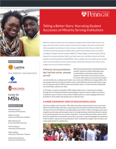 Telling a Better Story: Narrating Student Successes at Minority Serving Institutions