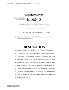 H. RES. 5 [CONFERENCE PRINT] IN THE HOUSE OF REPRESENTATIVES