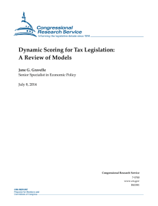 Dynamic Scoring for Tax Legislation: A Review of Models Jane G. Gravelle