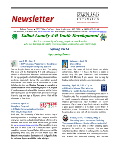 Newsletter  Talbot County 4-H Youth Development