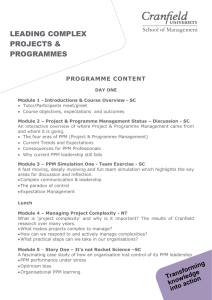 LEADING COMPLEX PROJECTS &amp; PROGRAMMES PROGRAMME CONTENT