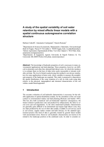 A study of the spatial variability of soil water