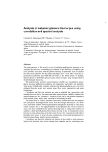 Analysis of subpolar glaciers discharges using correlation and spectral analysis