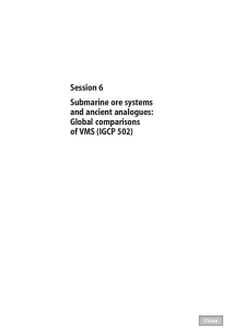 Session 6 Submarine ore systems and ancient analogues: Global comparisons