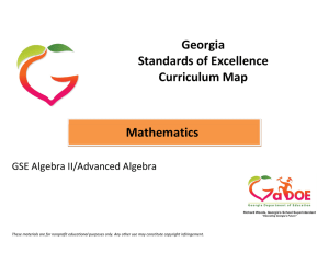 Georgia Standards of Excellence Curriculum Map