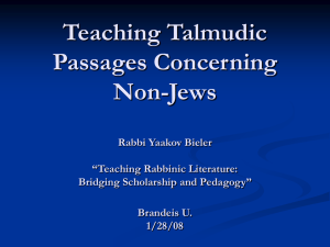 Teaching Talmudic Passages Concerning Non-Jews