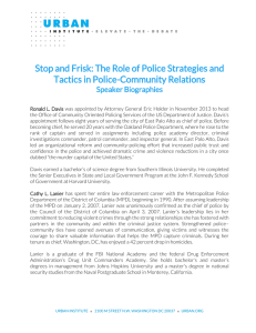 Stop and Frisk: The Role of Police Strategies and Speaker Biographies