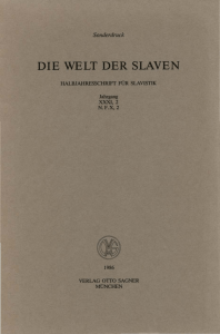 DIE  WELT  DER  SLAVEN Sonderdruck XXXI.  2