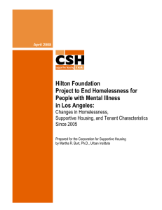 Hilton Foundation Project to End Homelessness for People with Mental Illness