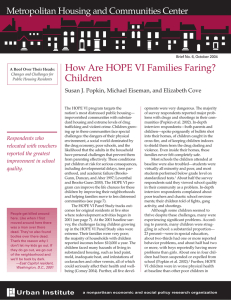 How Are HOPE VI Families Faring? Children