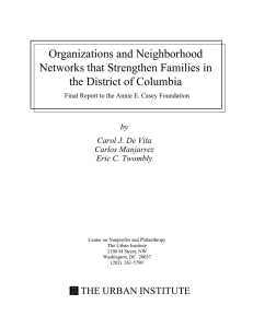 Organizations and Neighborhood Networks that Strengthen Families in the District of Columbia by