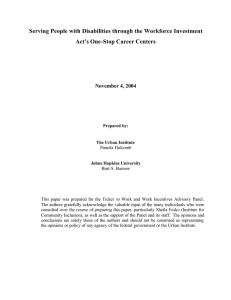 Serving People with Disabilities through the Workforce Investment  November 4, 2004