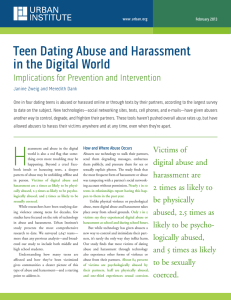 Teen Dating Abuse and Harassment in the Digital World