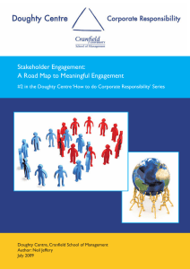 Stakeholder Engagement: A Road Map to Meaningful Engagement