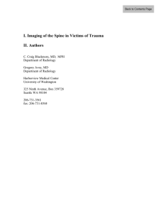 I. Imaging of the Spine in Victims of Trauma II. Authors