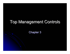 Top Management Controls Chapter 3