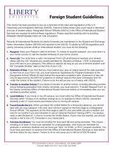 Foreign Student Guidelines