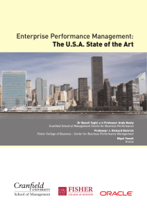 Enterprise Performance Management: The U.S.A. State of the Art