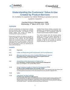 Understanding the Customers’ Value-In-Use Created by Product-Services systems research
