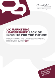 UK MARKETING LEADERSHIPS’ LACK OF INSIGHTS FOR THE FUTURE