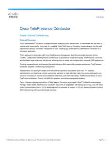 Cisco TelePresence Conductor Simple, Natural Conferencing Product Overview