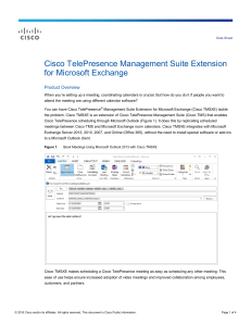 Cisco TelePresence Management Suite Extension for Microsoft Exchange Product Overview