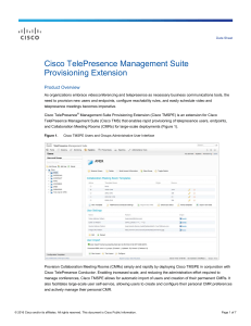 Cisco TelePresence Management Suite Provisioning Extension Product Overview