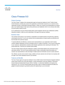 Cisco Finesse 9.0 Product Overview