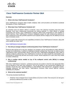 Cisco TelePresence Conductor Partner Q&amp;A  Overview