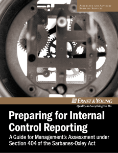 Preparing for Internal Control Reporting A Guide for Management’s Assessment under