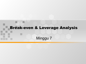Break-even &amp; Leverage Analysis Minggu 7