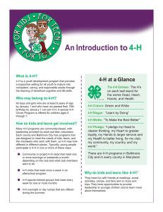 An Introduction to 4-H  4-H at a Glance