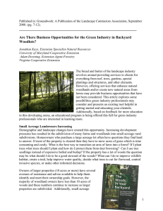 Published in: Groundwork: A Publication of the Landscape Contractors Association,... 2008. (pg. 7-12).