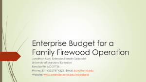 Enterprise Budget for a Family Firewood Operation