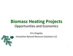 Biomass Heating Projects Opportunities and Economics Eric Kingsley Innovative Natural Resource Solutions LLC