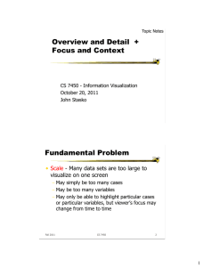 Overview and Detail  + Focus and Context Fundamental Problem •