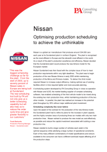 Nissan Optimising production scheduling to achieve the unthinkable