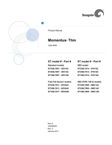 Momentus Thin ST model # - Part #