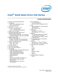 Intel Solid-State Drive 520 Series ® Product Specification