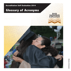 Glossary of Acronyms Accreditation Self Evaluation 2014 Gl ossa