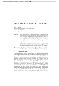 MECHANICS OF RUBBERLIKE SOLIDS Ray W. Ogden