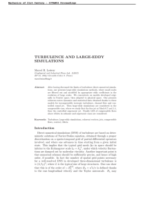 TURBULENCE AND LARGE-EDDY SIMULATIONS Marcel R. Lesieur