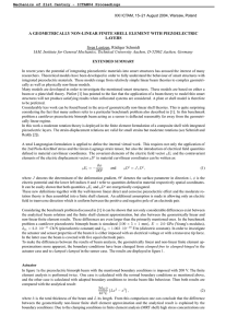 A GEOMETRICALLY NON-LINEAR FINITE SHELL ELEMENT WITH PIEZOELECTRIC LAYERS