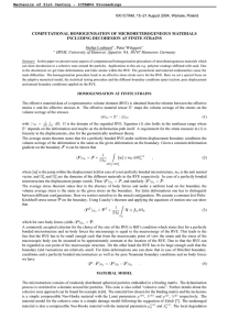 COMPUTATIONAL HOMOGENISATION OF MICROHETEROGENEOUS MATERIALS INCLUDING DECOHESION AT FINITE STRAINS Stefan Loehnert