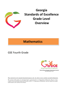 Georgia Standards of Excellence Grade Level Overview