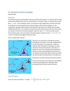 24. Moments of Inertia: Examples Molecules