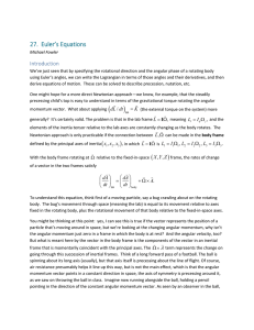 27.  Euler’s Equations Introduction