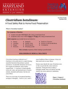 Clostridium botulinum: A Food Safety Risk to Home Food Preservation